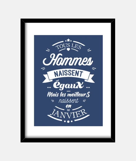 Cadre Tous les hommes naissent égaux Janvier