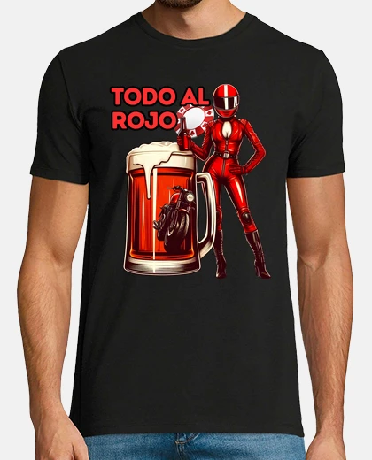 Tee-shirt tout en rouge motard