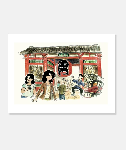 Tableau toy ou temple du japon à asak usa illus