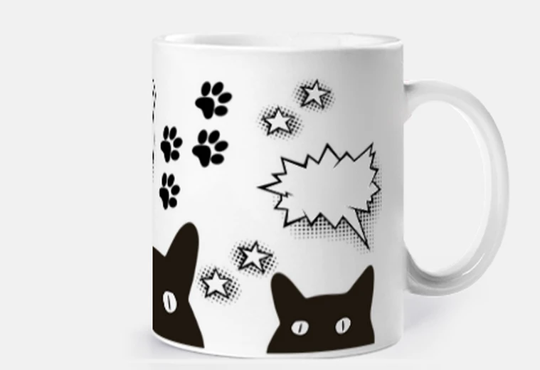 Tazza tracce di gatto nero per non personalizzare caffè tè latte