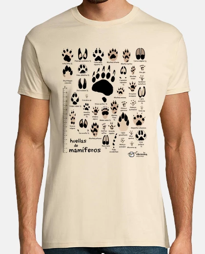 Tee-shirt traces de mammifères ibériques scientifiques