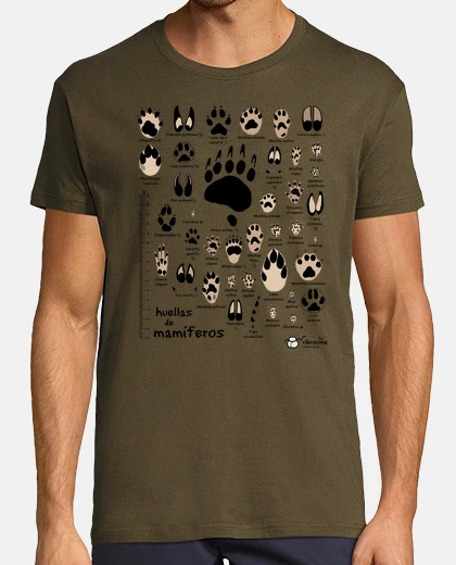 Tee-shirt traces de mammifères ibériques scientifiques