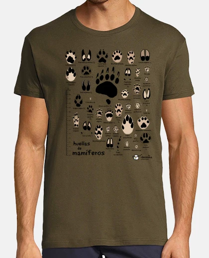 Tee-shirt traces de mammifères ibériques scientifiques
