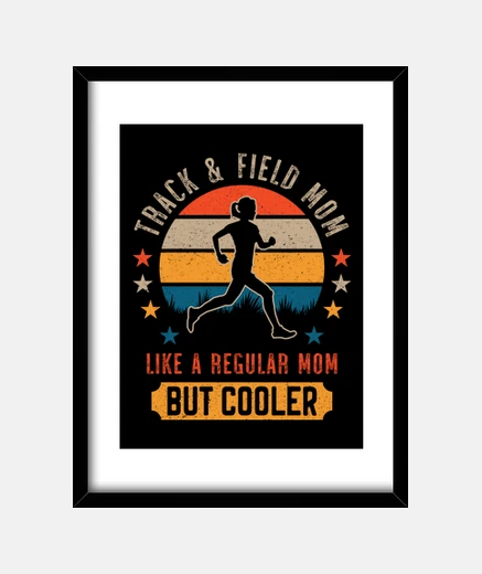 Framed track and field mom running girl