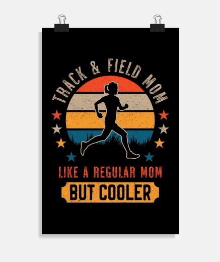 Poster track and field mom running girl