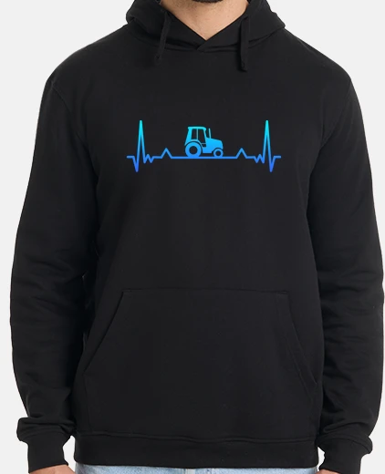 Hoodie Tractor Heartbeat Farming and Farmer