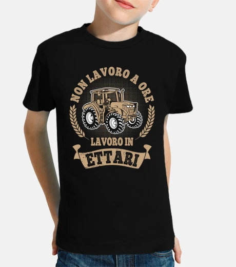 Kids tractor work in hectare farmer