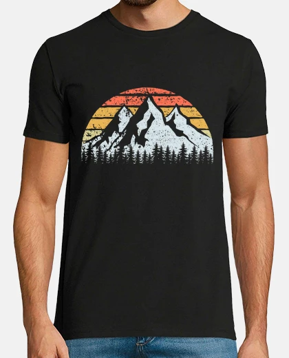 T-shirt tramonto foresta montagne innevate alberi natura