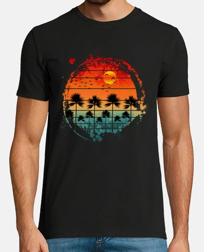 T-shirt tramonto palme estate