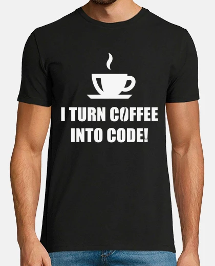 T-shirt trasformo il caffè in codice - nerd - b