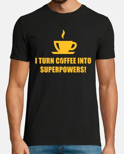 T-shirt Trasformo il caffè in superpoteri: oro