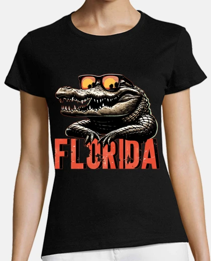Playera travel florida funny alligator sunglass