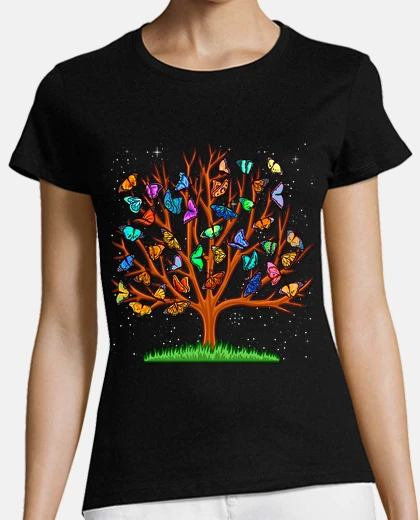 T-shirt tree of life butterflies night zen animals insects nature