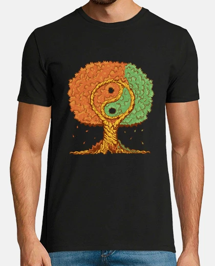 T-shirt tree of life, ying yang, rare artist drawing
