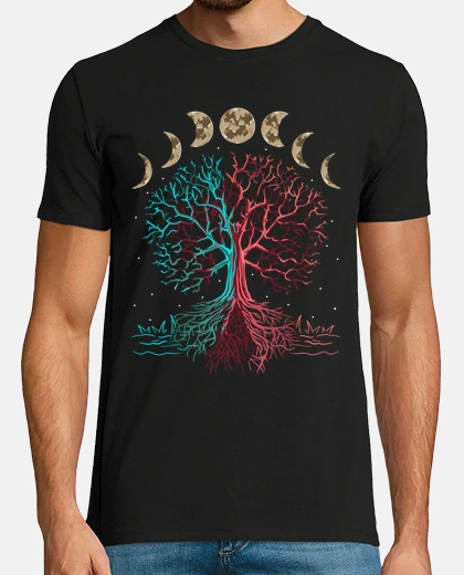 T-shirt tree of life yoga moon phases spiritual meditation zen buddhism