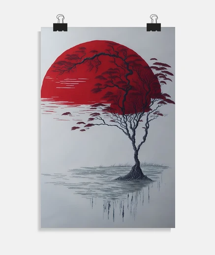 Poster Tree sun