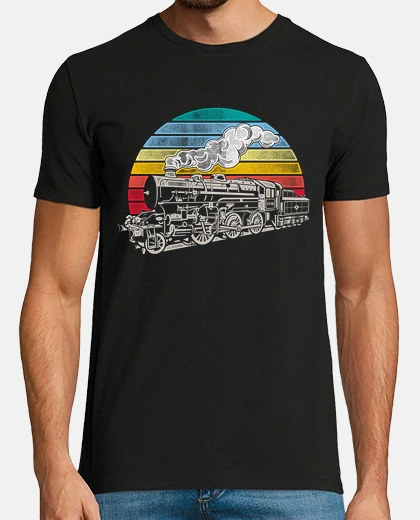 T-shirt treno locomotiva ferrovia treno vintage regalo amanti treni