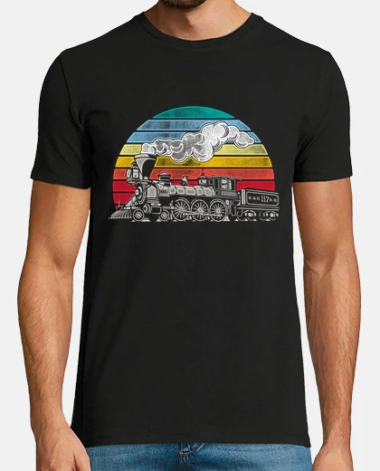 T-shirt treno locomotiva ferrovia treno vintage regalo amanti treni