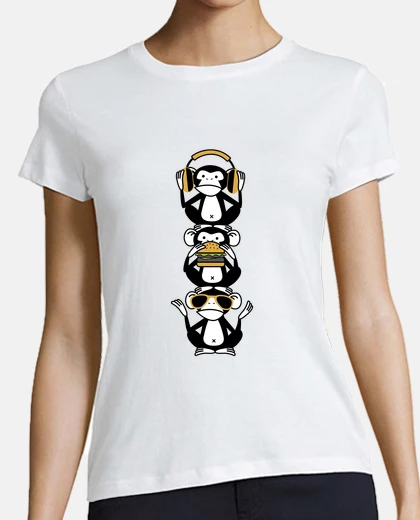 Playera tres monos sabios - totem 3 monos diver