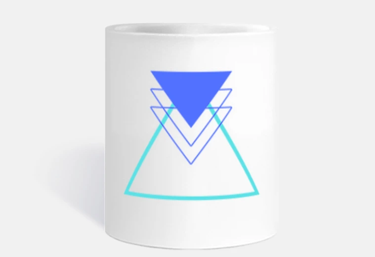 Mug Triangle Bleu Forme Géométrie Art