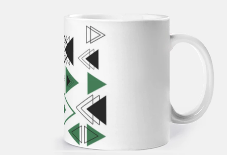 Mug Triangle Géométrie Vert Minimaliste