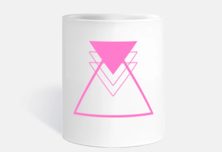 Mug Triangle Rose Abstrait Géométrique