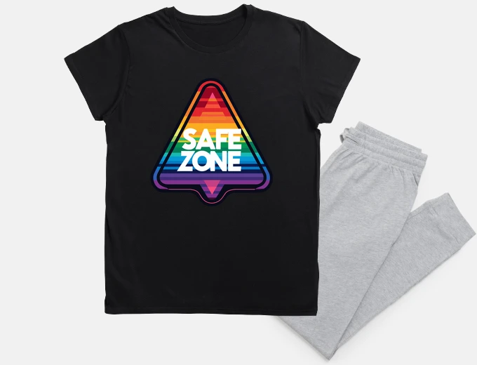 Pigiama triangolo lgbt zona sicura arcobaleno