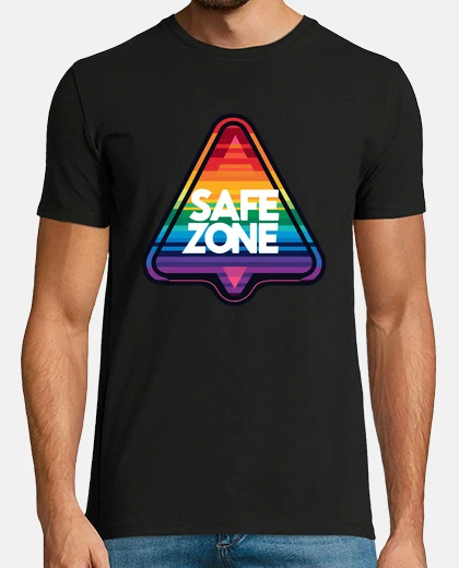 Camiseta triángulo lgbt zona segura arcoiris