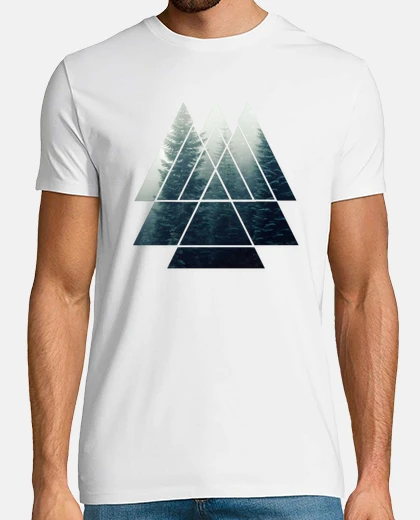 Playera triángulos de geometría sagrada - bosqu