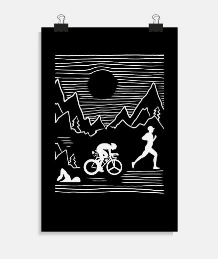 Poster triathlon nature merveilleuse