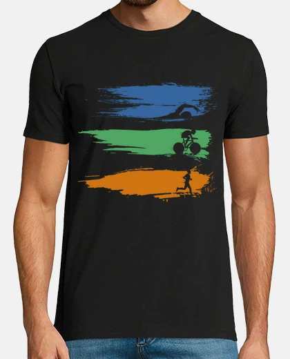 Camiseta triatlon corriendo triatletas