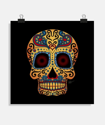 Poster tribal mexican skull !!!