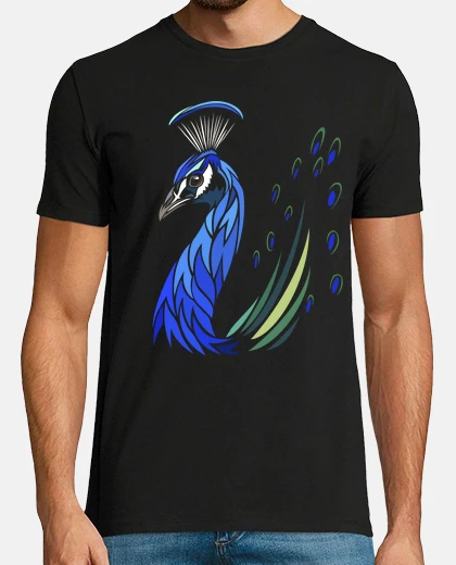 T-shirt tribal peacock