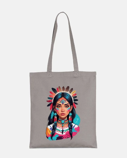 Borsa tribù indiana molto bella con piume beauty tote bag storage grace girl