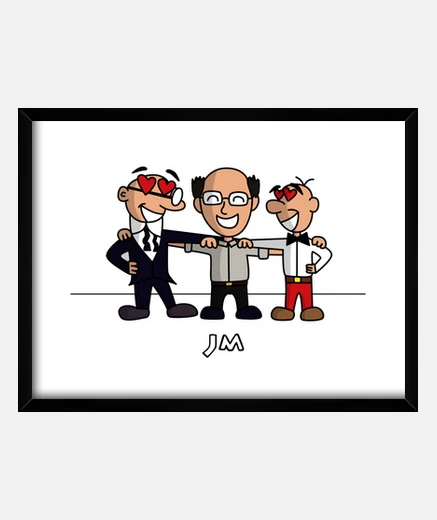 Framed tribute to francisco ibañez with mortadelo and filemón