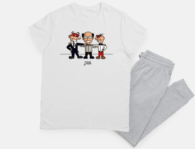 Pyjama tribute to francisco ibañez with mortadelo and filemón