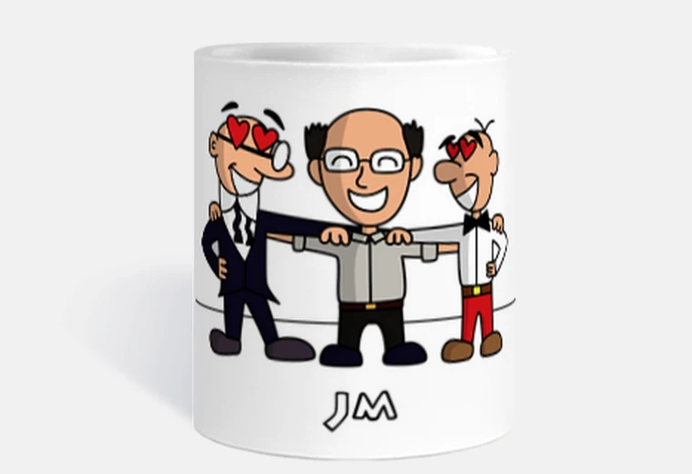 Cup tribute to francisco ibañez with mortadelo and filemón