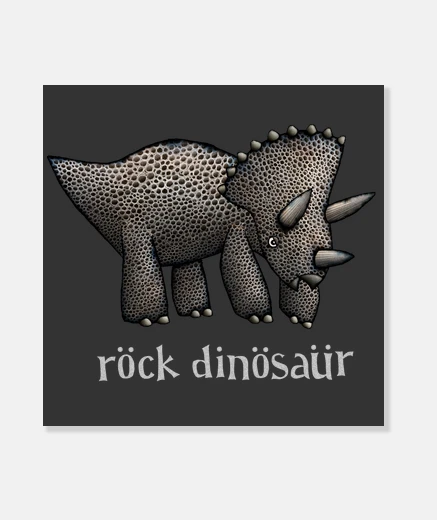 Wall triceratops dinosaur rock