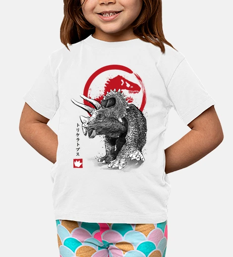 Kids triceratops sumi e