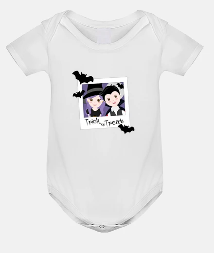 Kids trick or treat - baby bodysuit, white