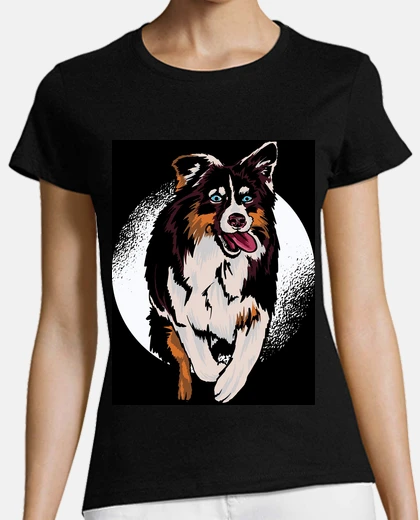 Playera tricolor australian shepherd