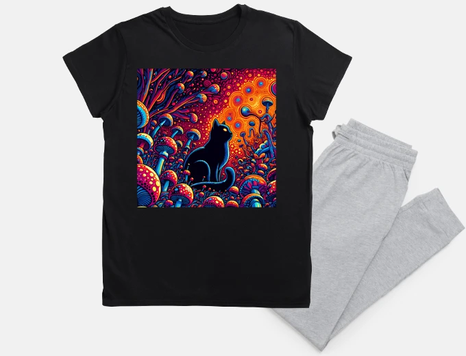 Pajama Trippy cat abstract psychedelic art