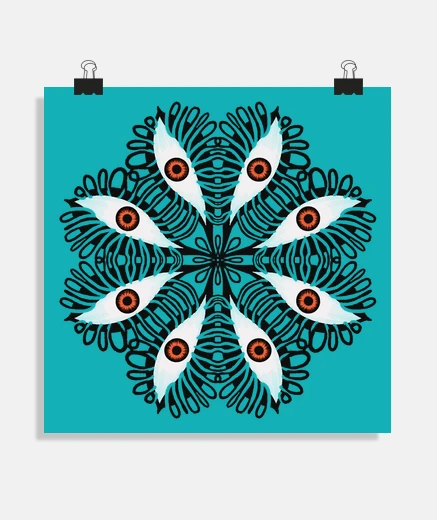 Poster Trippy Eyes Weird Creepy Art