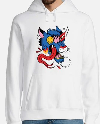 Trippy wolf tattoo hoodie tostadora