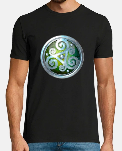 Camiseta Triskel verde y plata