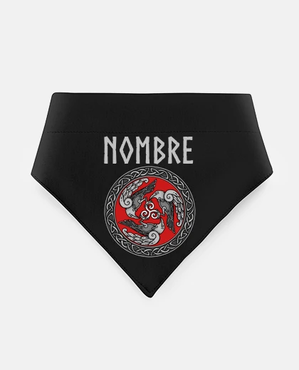 Mascotas Trisquel, tres cuervos. Bandana mascotas personalizable.