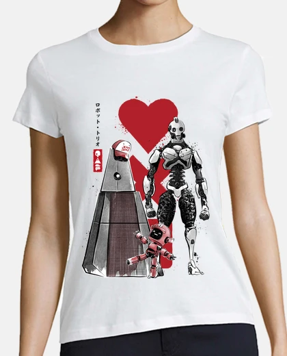Tee-shirt trois robots sumi e