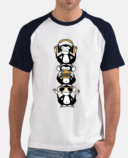 Tee-shirt trois singes sages - totem 3 singes rig