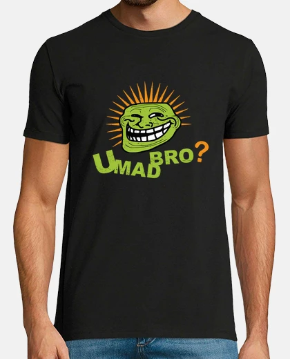 T-shirt troll faccia si camicia bro tee mad