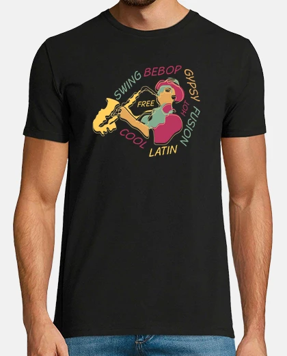 T-shirt trombettista jazz di arte astratta